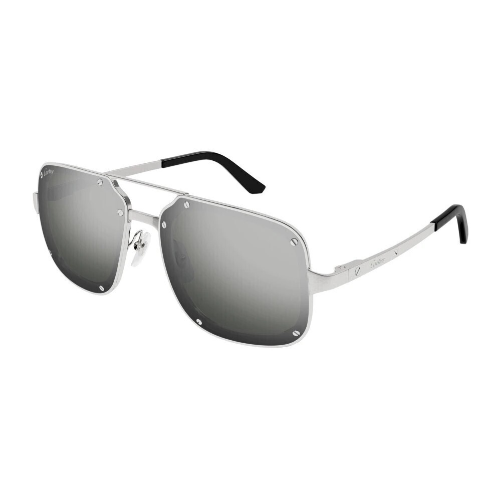 Cartier CT0194S-005 Sunglasses Silver Titanium